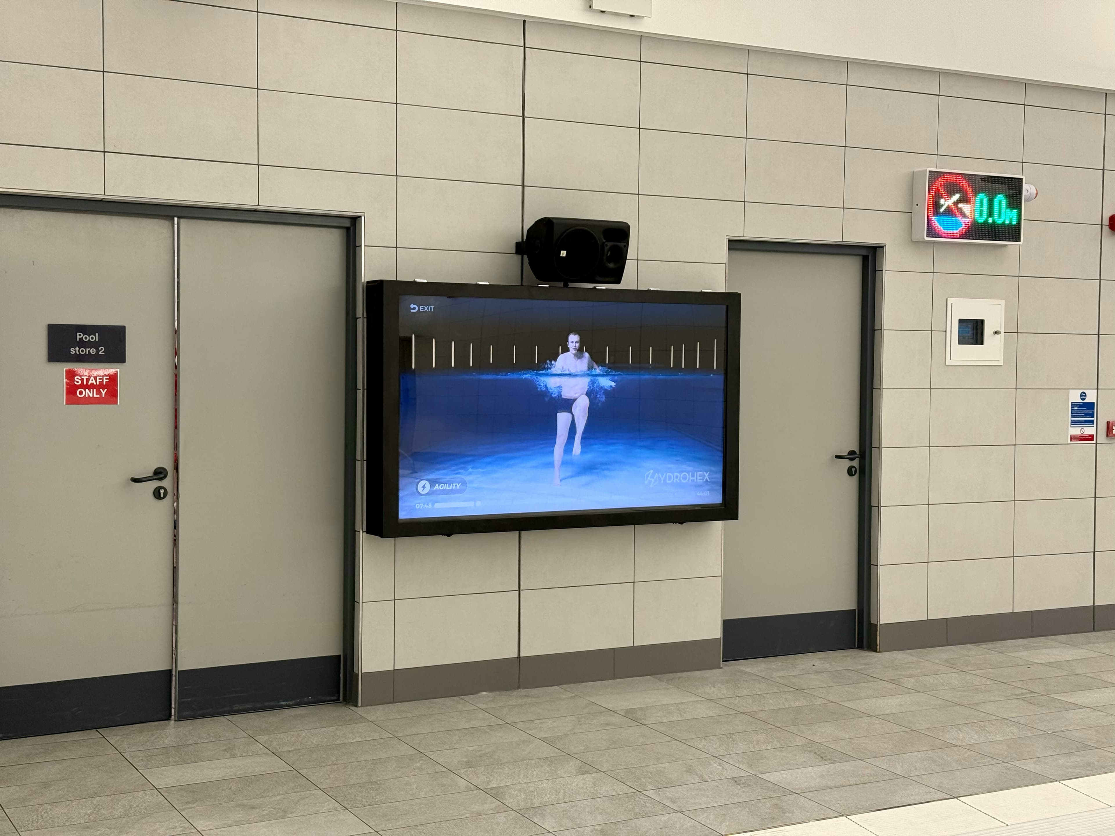 Hydrohex poolside hardware in its pool-environment enclosure