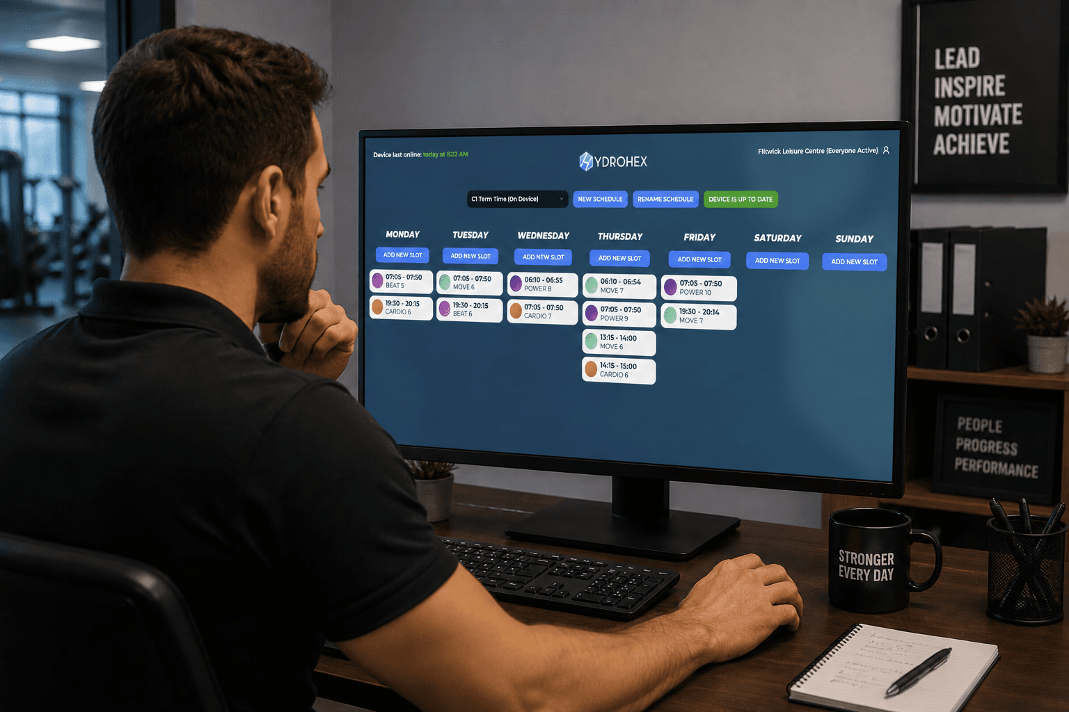 Hydrohex online scheduler interface